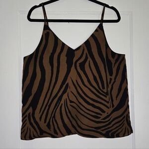 Alaniz Zebra Print Blouse - Women's Medium - Brown & Black
